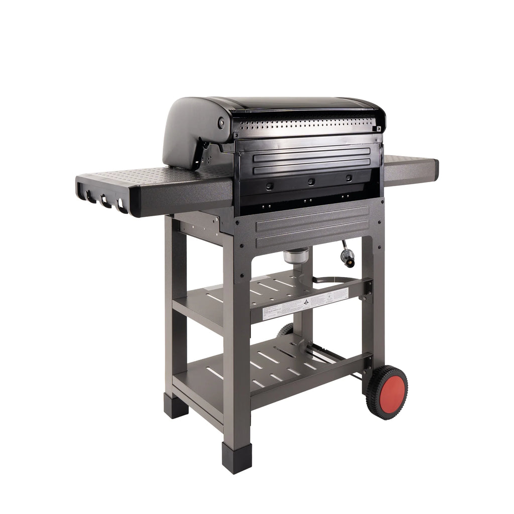 3-Burner Propane Gas BBQ Grill with Side & Storage Shelves 36,000 BTU, Black A893