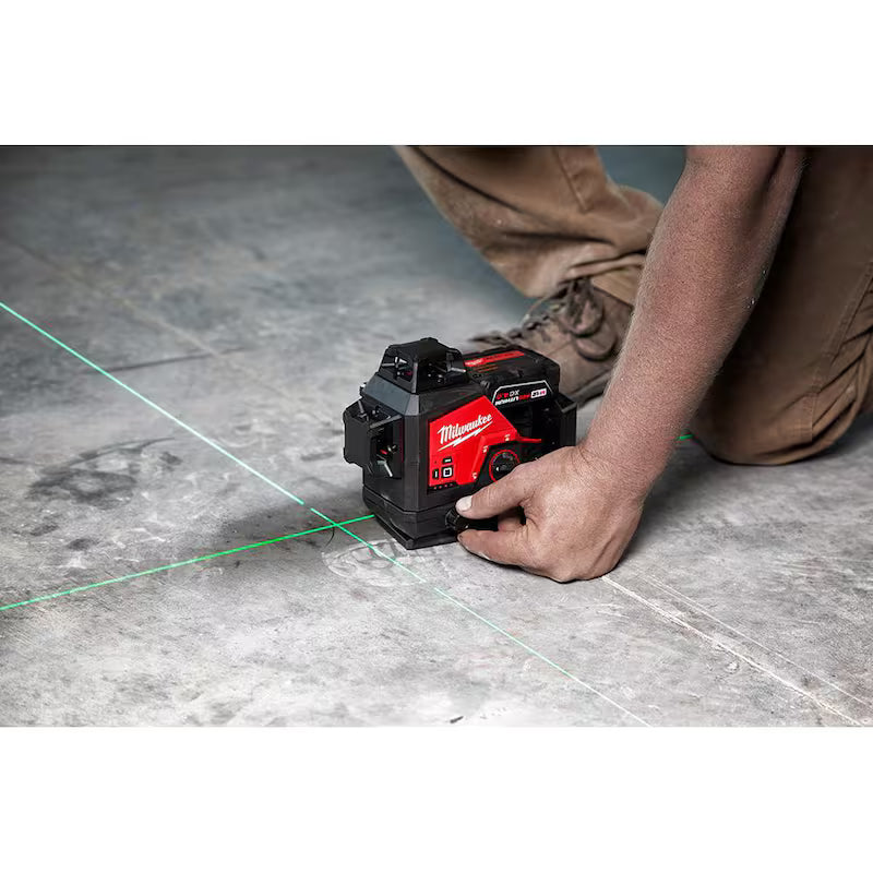12-Volt Cordless Green 3-Plane Laser Level Kit E932