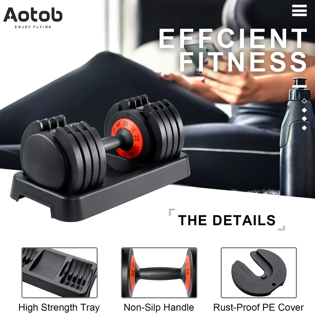 55 lbs Adjustable Dumbbell Set with Anti-Slip Handle G833