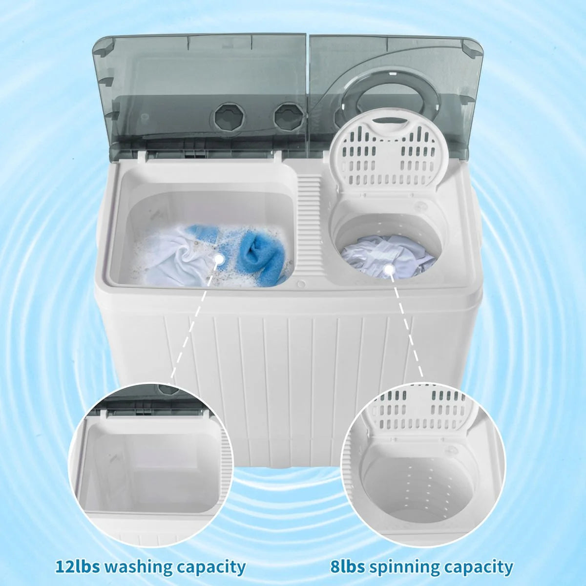 26lbs Semi-Automatic Washing Machine with Drain Pump P821665