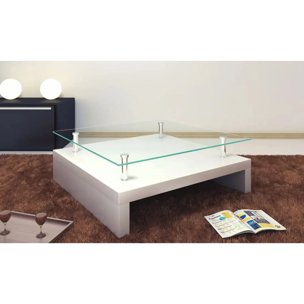White Glass Coffee Table T951