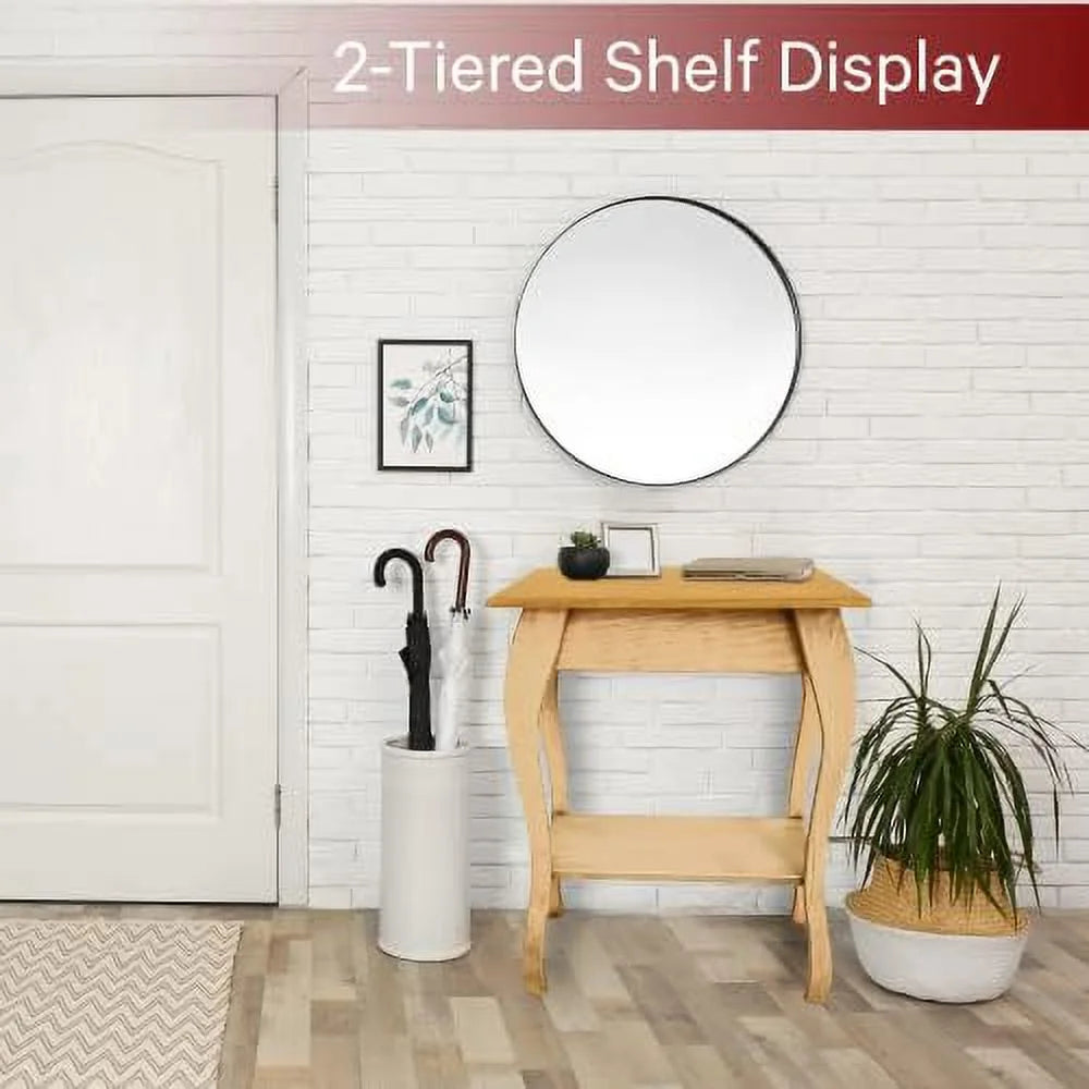 Black Wooden 2-Tiered Narrow End Table H1098
