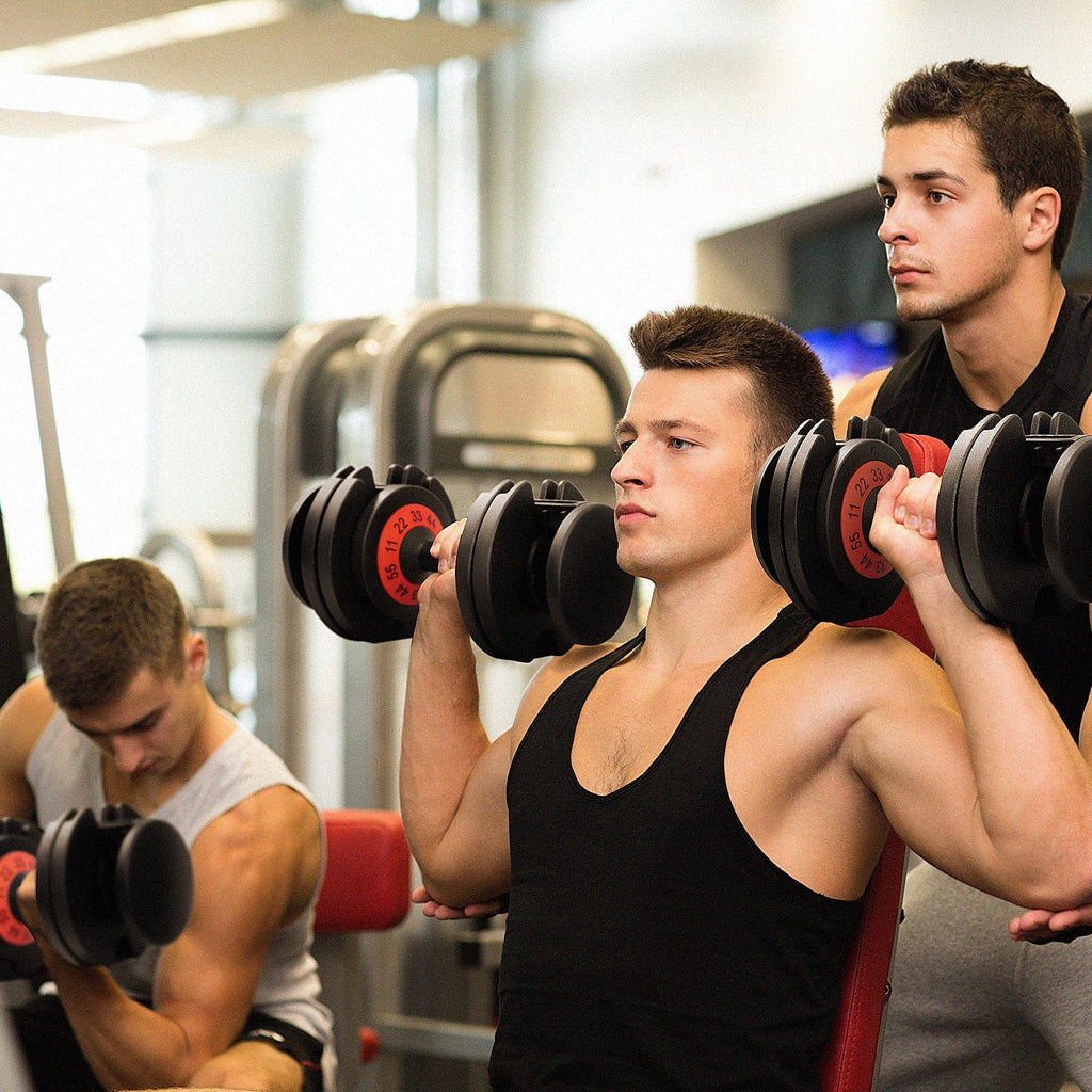 55 lbs Adjustable Dumbbell Set with Anti-Slip Handle G833