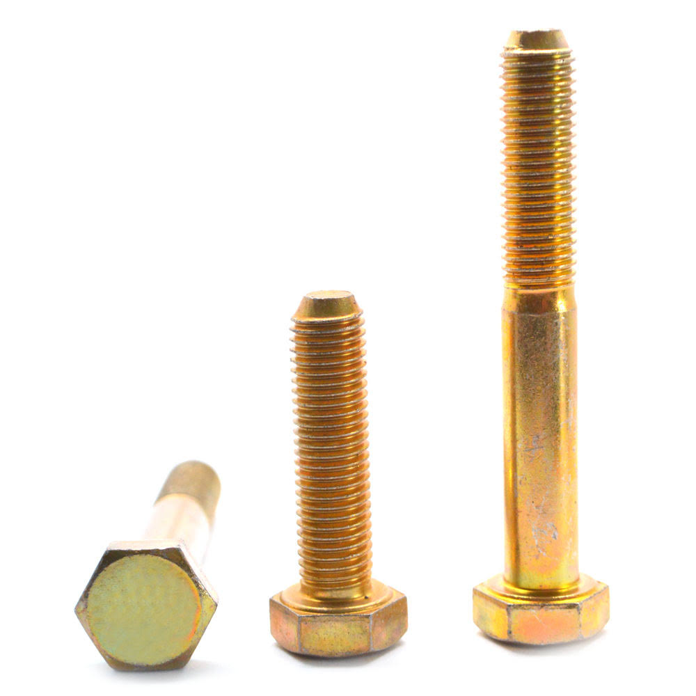 3/8x22-16 x 5 1/2x22 Grade 8 Hex Cap Screw Alloy Steel Yellow Zinc Plated E5004