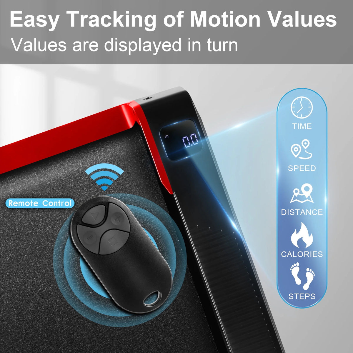 Walking Pad Treadmill with 5% Incline, 2.5HP, Black & Red R993