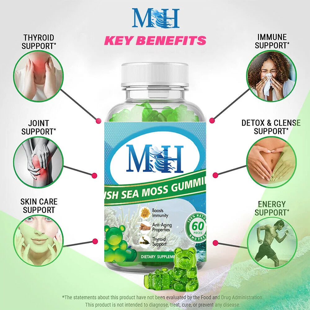 Sea Moss Gummies 1600mg Organic Nutritional Supplement Pack of 2 Y574489