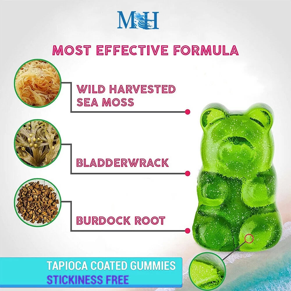 Sea Moss Gummies 1600mg Organic Nutritional Supplement Pack of 2 Y574489