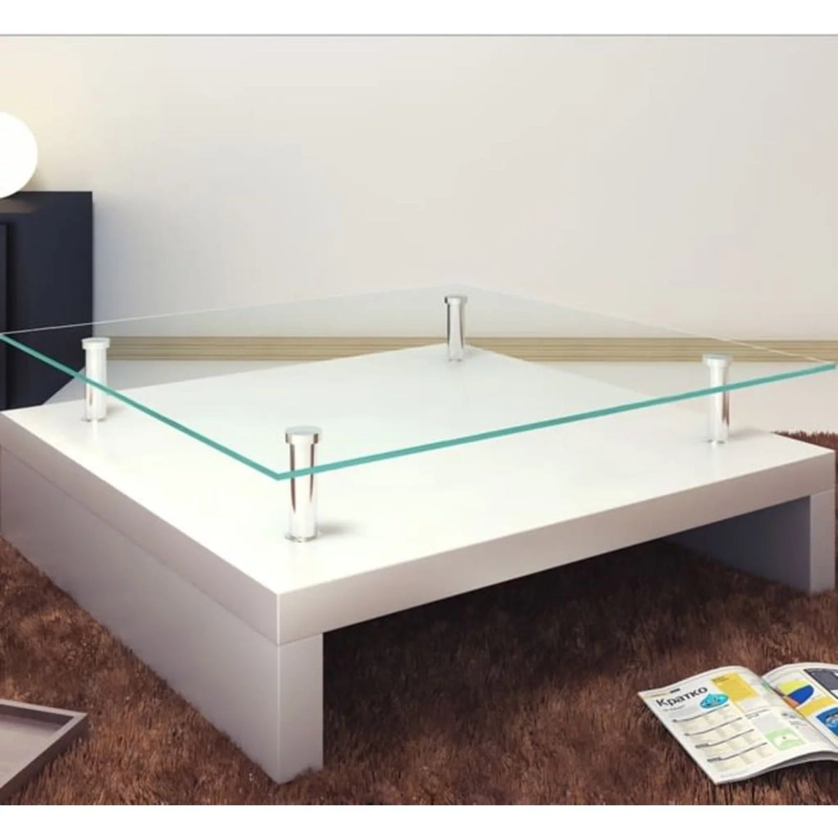 White Glass Coffee Table T951