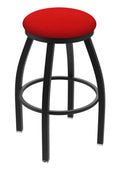 25-inch Swivel Counter Stool with Black Wrinkle Finish and Canter Red Seat W488998