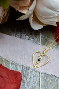 Sapphire Heart Necklace J816