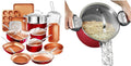 20 Pc Nonstick Ceramic Pots and Pans Cookware Bakeware Set with 5 Quart Stock Pot with Strainer Lid C343