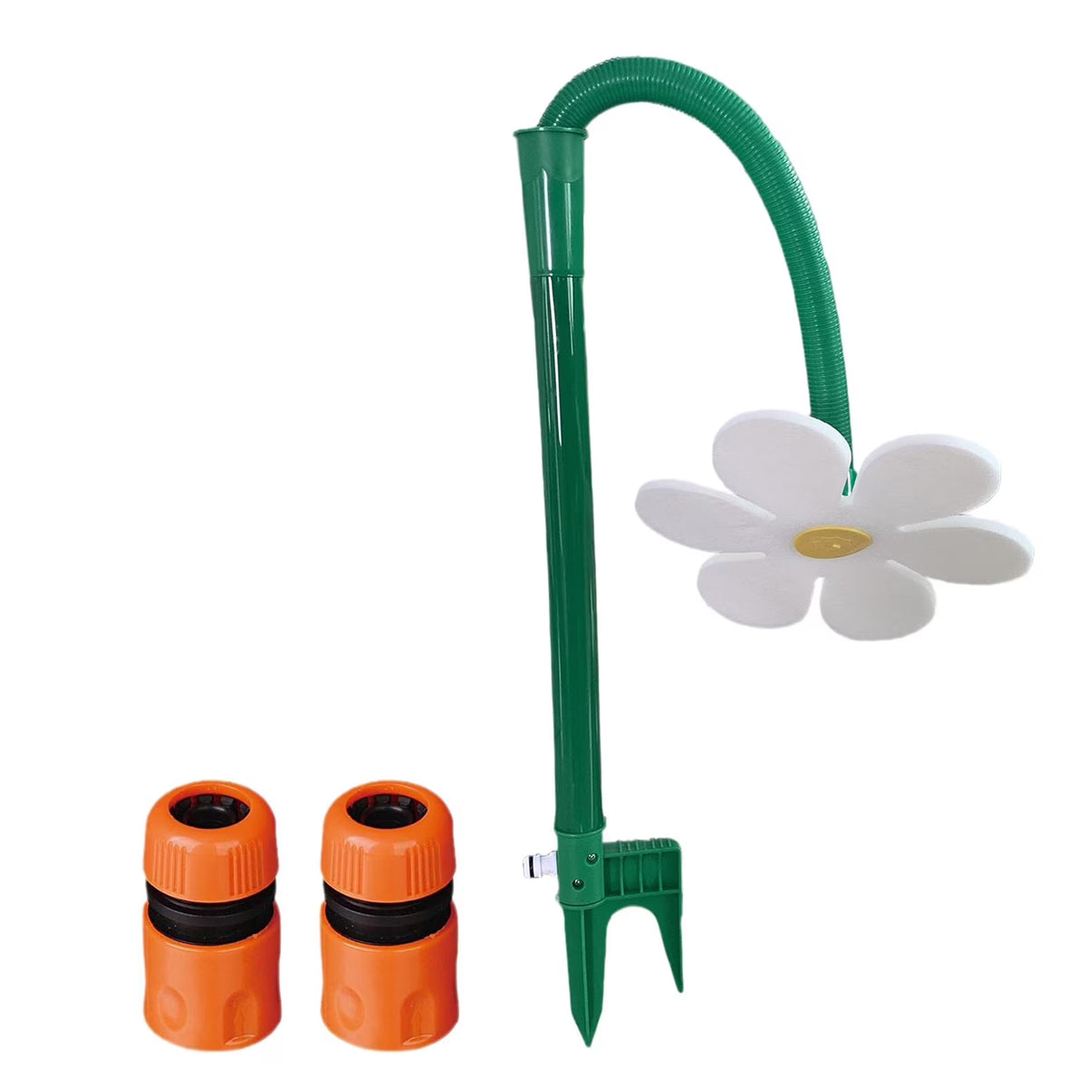 White Flower Shaped Dancing Sprinklers Lawn Watering with 2pcs Adapter O170