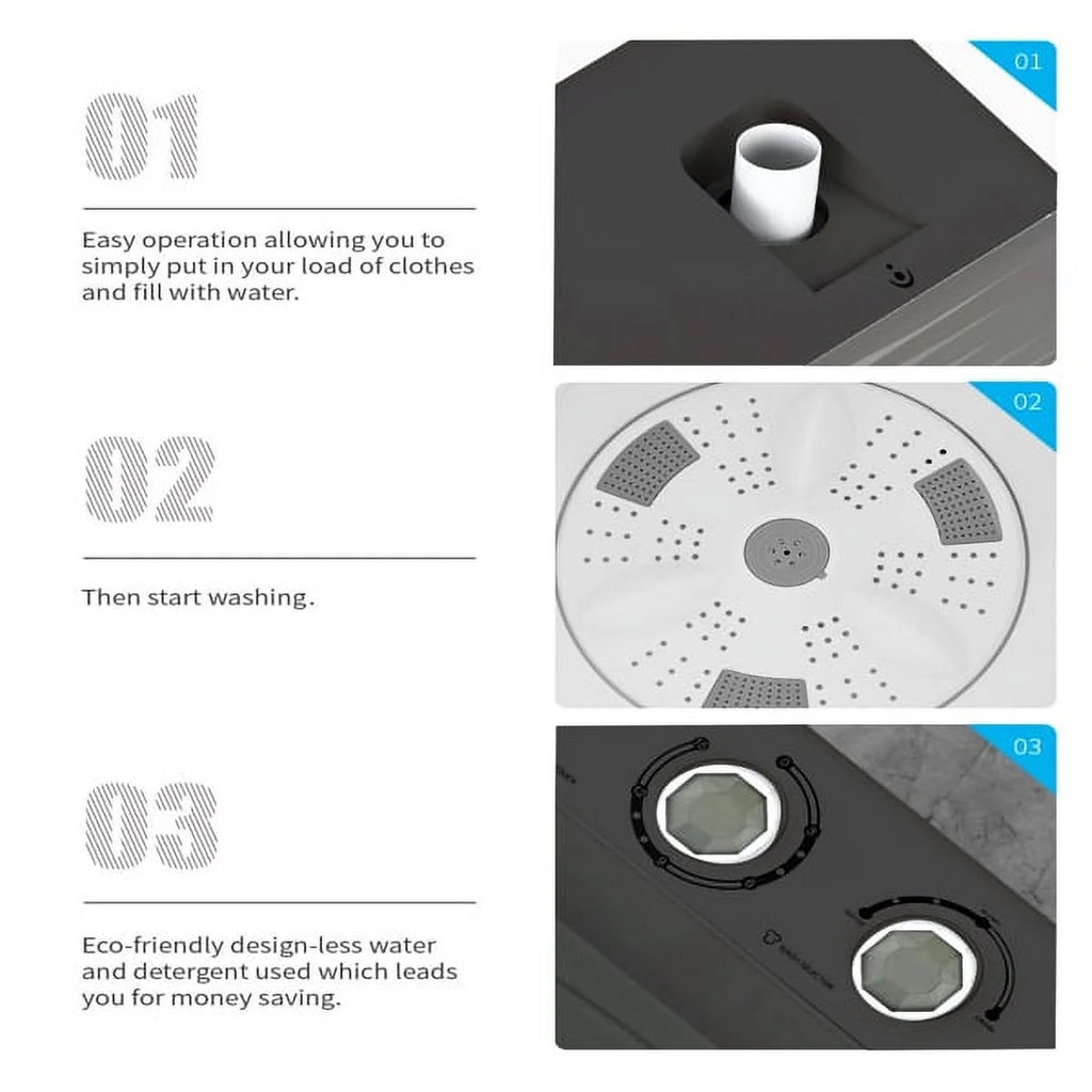 26lbs Semi-Automatic Washing Machine with Drain Pump P821665