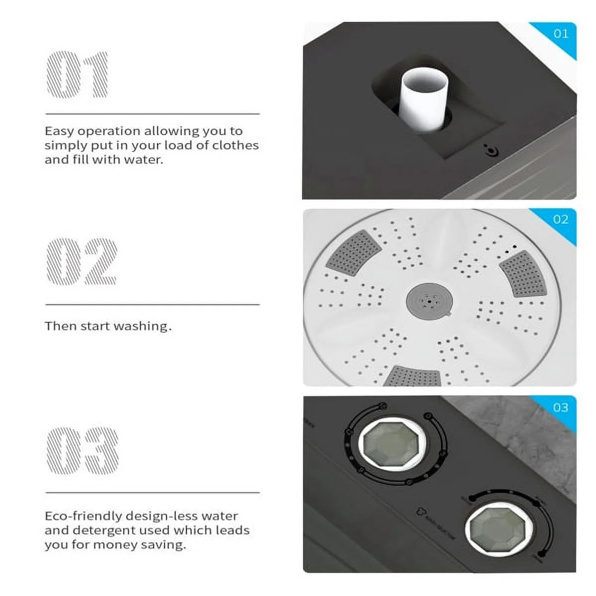 26lbs Semi-Automatic Washing Machine with Drain Pump P821665