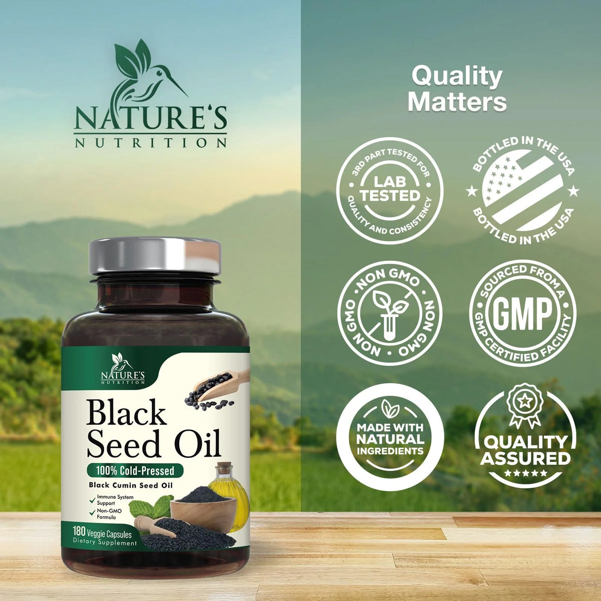 Black Seed Oil Capsules 1000mg, 180 Capsules Y96704
