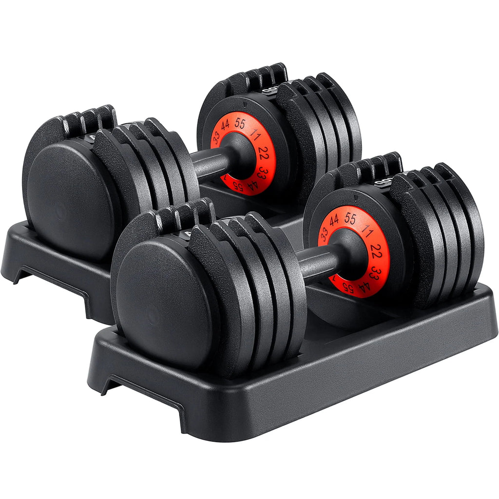 55 lbs Adjustable Dumbbell Set with Anti-Slip Handle G833