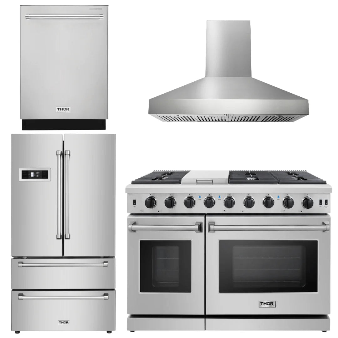 48 Gas Range, Range Hood, Dishwasher, Refrigerator I7729
