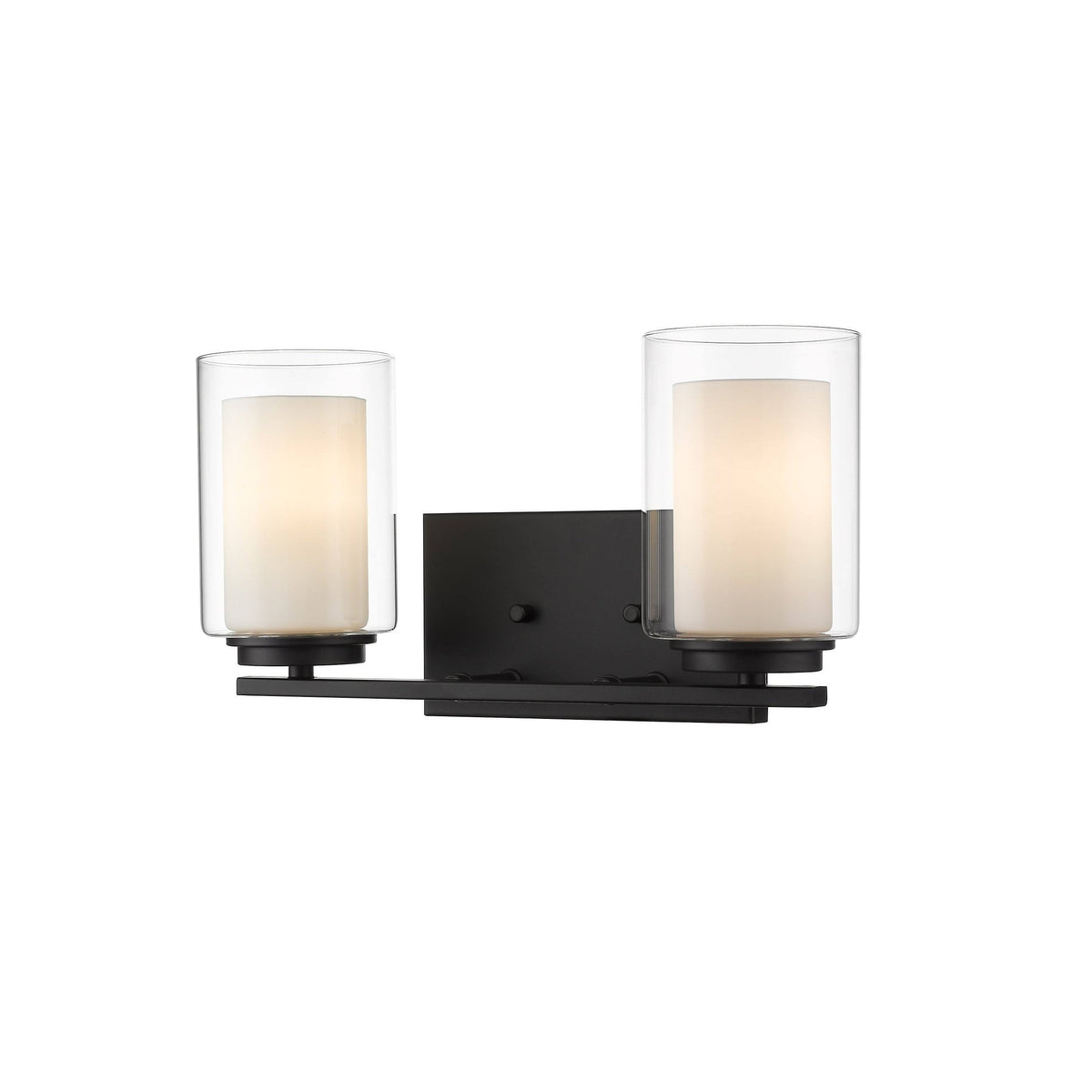 2 Light Matte Black Vanity Light F61467