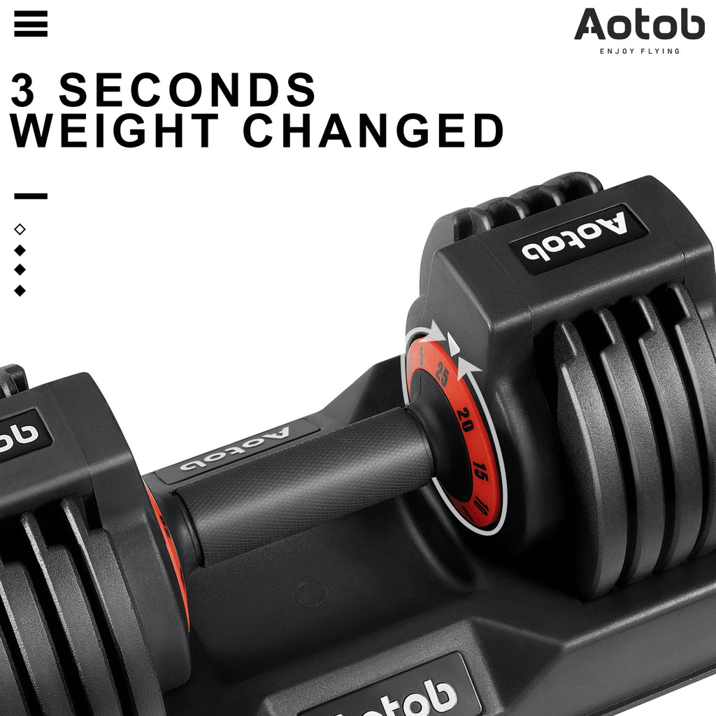 55 lbs Adjustable Dumbbell Set with Anti-Slip Handle G833