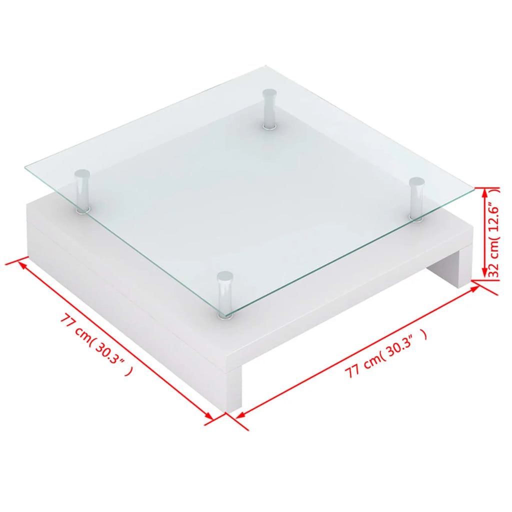 White Glass Coffee Table T951