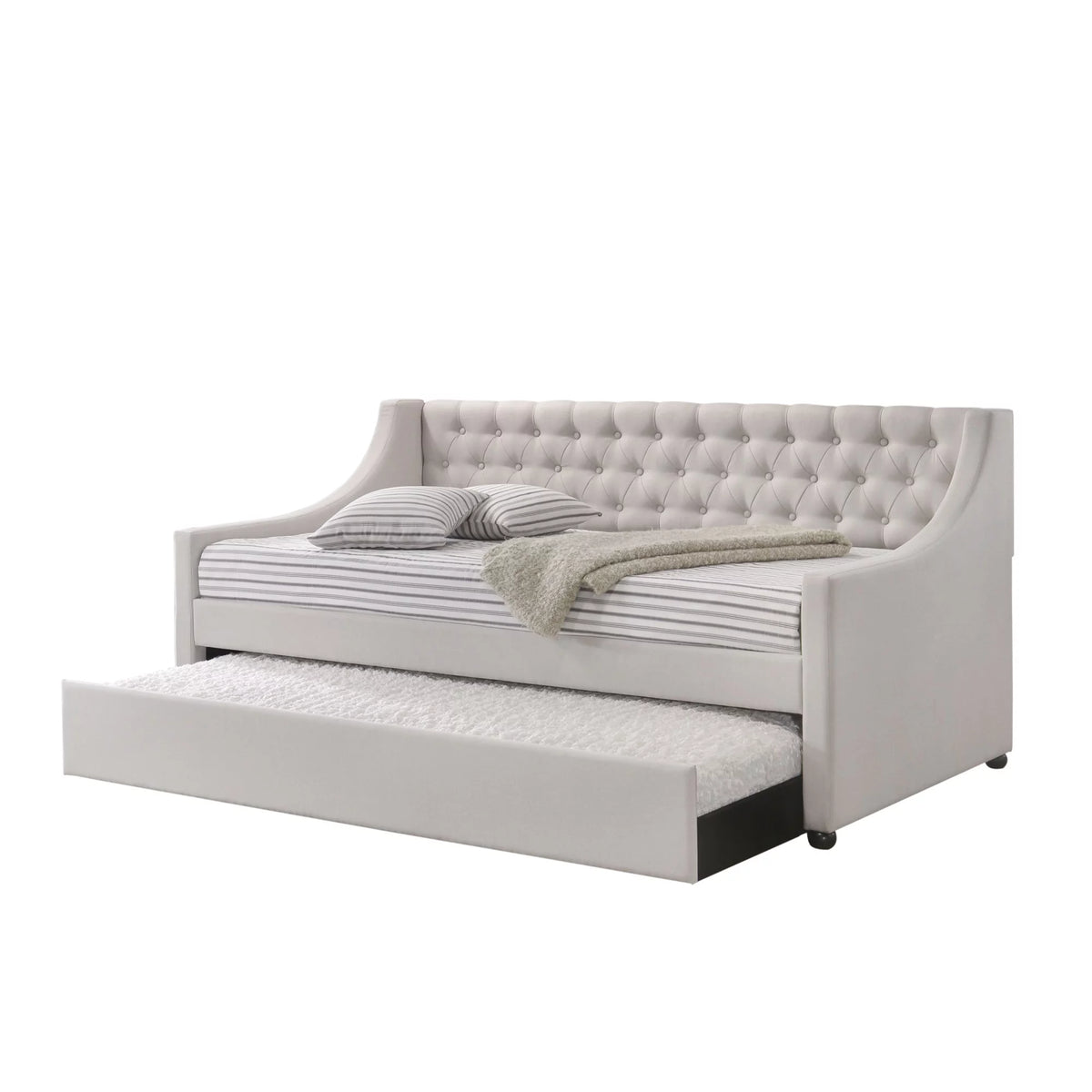 Light Gray Fabric Twin Size Daybed K254
