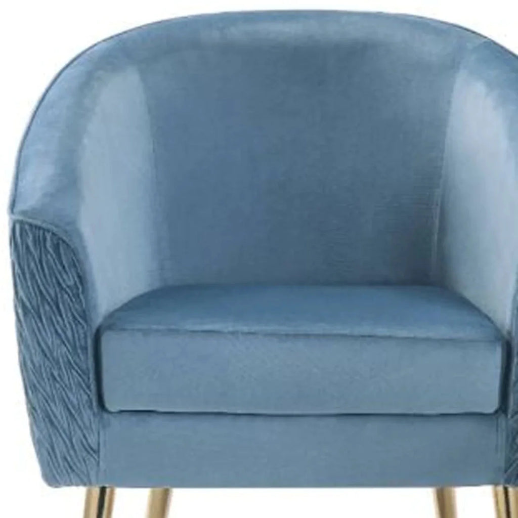 Blue Velvet Barrel Chair A149546
