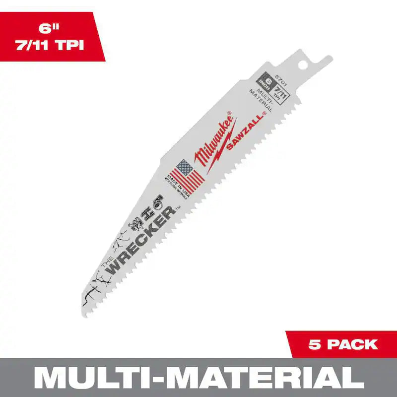 6 in. 7/11 TPI Reciprocating Saw Blades (5-Pack) P736