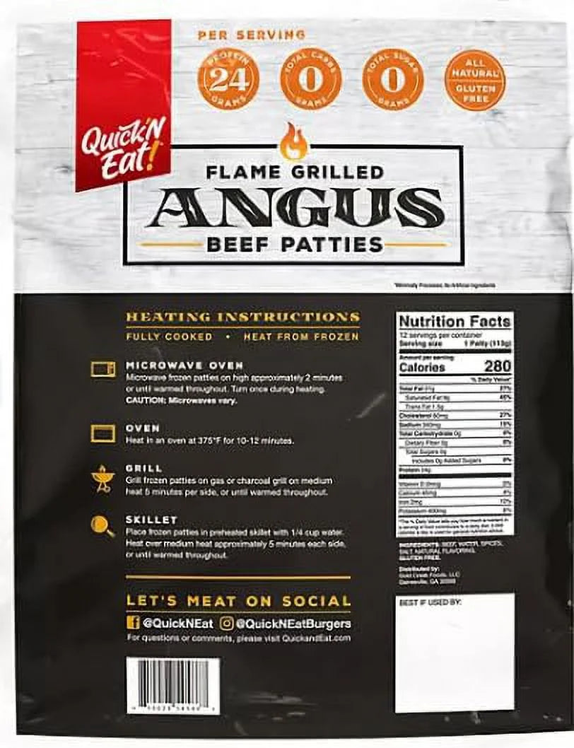 12 ct Fully Cooked Burgers B571