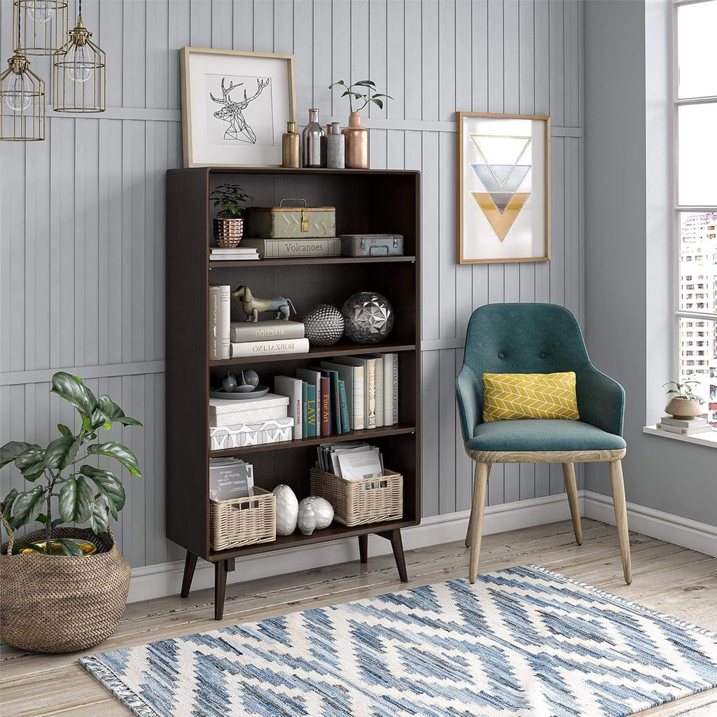 4 Shelf Walnut Bookcase S14654