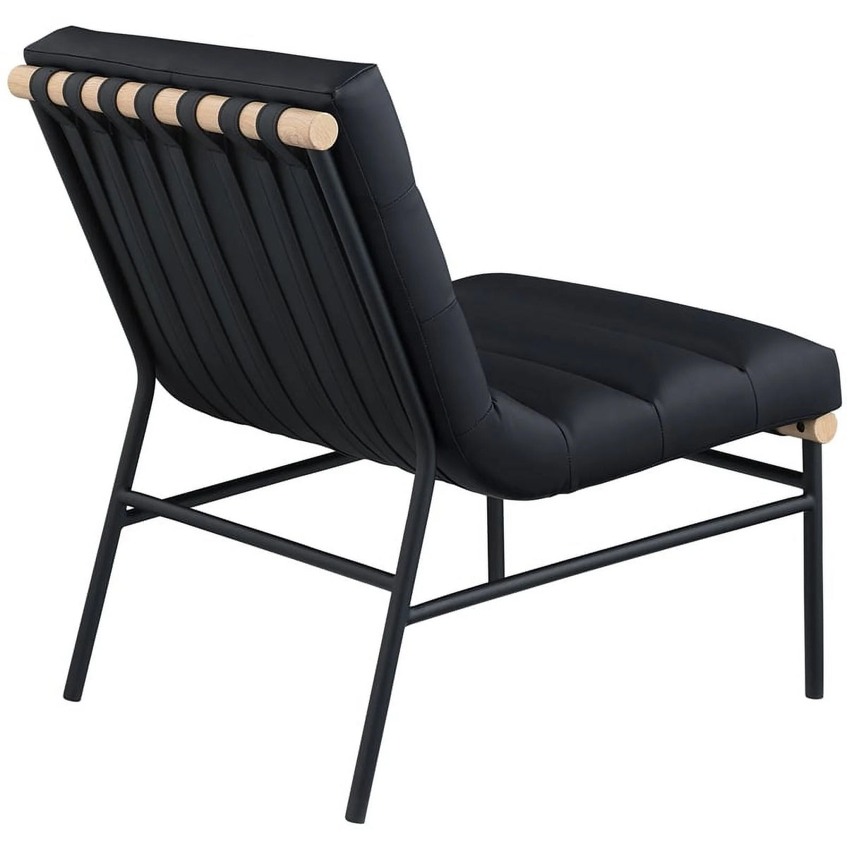 Black Vegan Leather Accent Chair J84834