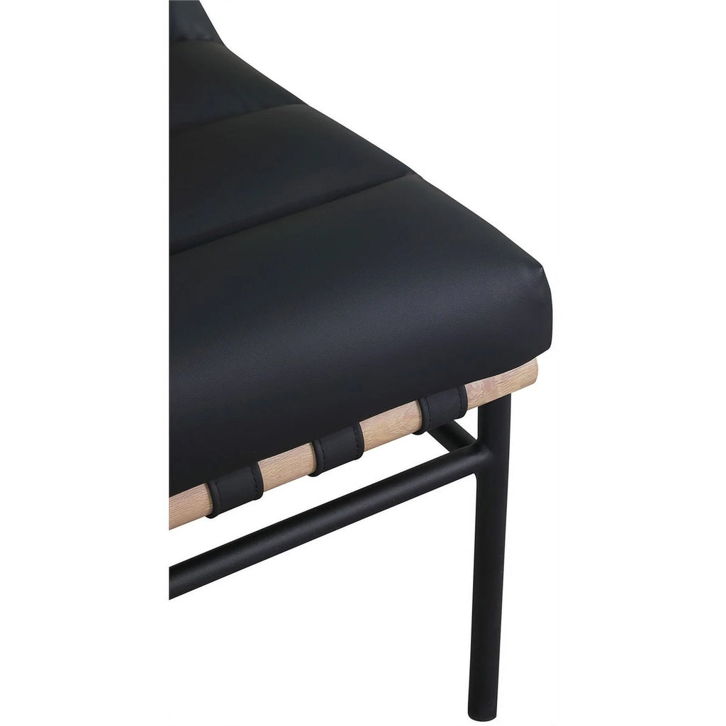 Black Vegan Leather Accent Chair J84834