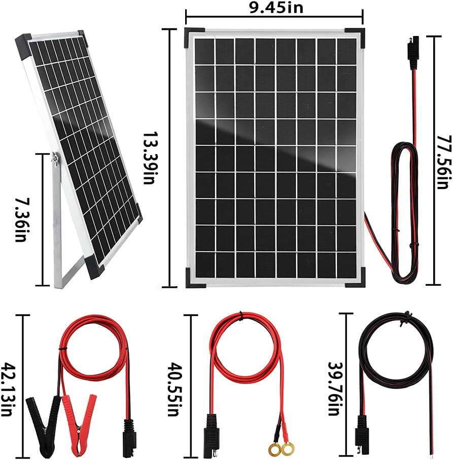 100W 12V Monocrystalline Solar Panel Kit with 30A PWM Charge Controller V262