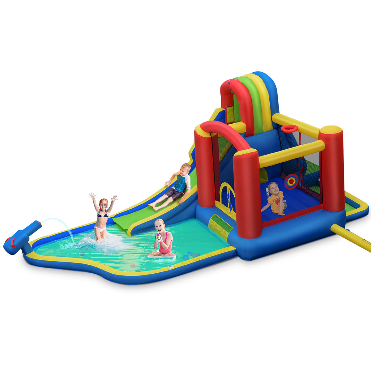 Inflatable Kid Bounce House Slide Splash Pool Jumping Castle R36174