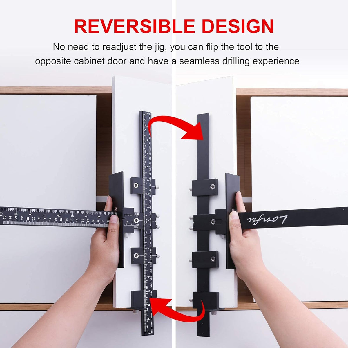 Cabinet Hardware Jig, Adjustable Template, Aluminum Alloy, Pack of 2 C94733