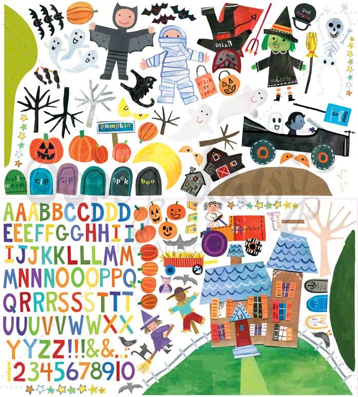 194 Piece Halloween Peel and Place Wall Decal Set L95642