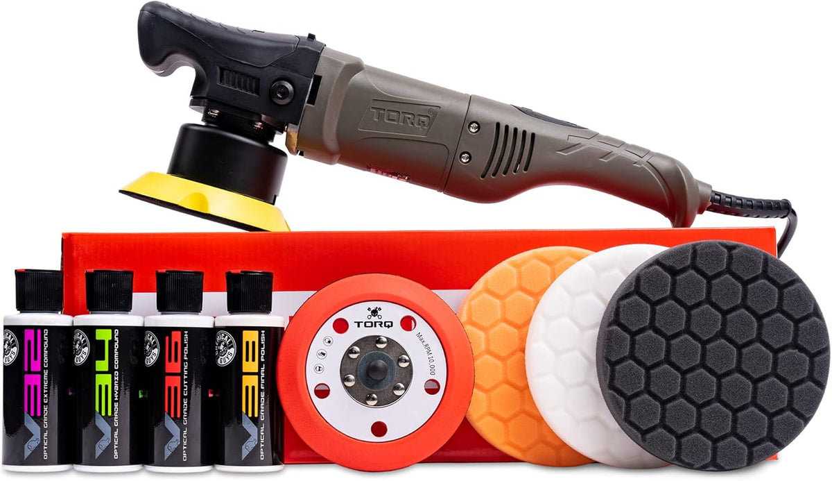 TORQ 10FX Random Orbital Polisher Kit with Pads, Pad Cleaner & Conditioner, Polishes & Compounds (11 Items) Q803