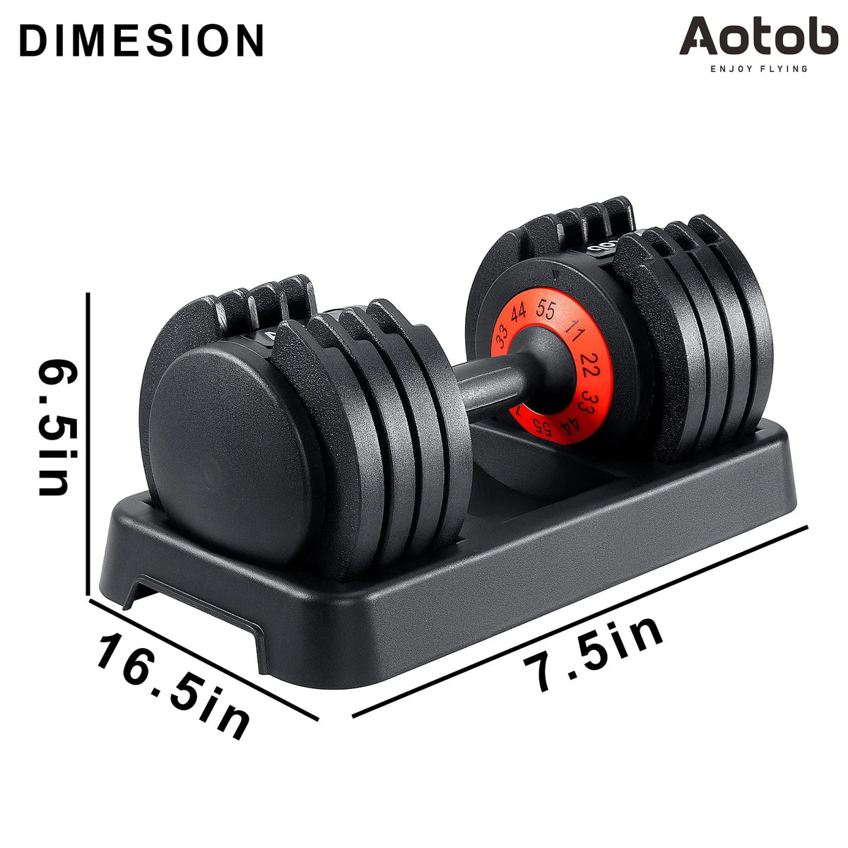 55 lbs Adjustable Dumbbell Set with Anti-Slip Handle G833
