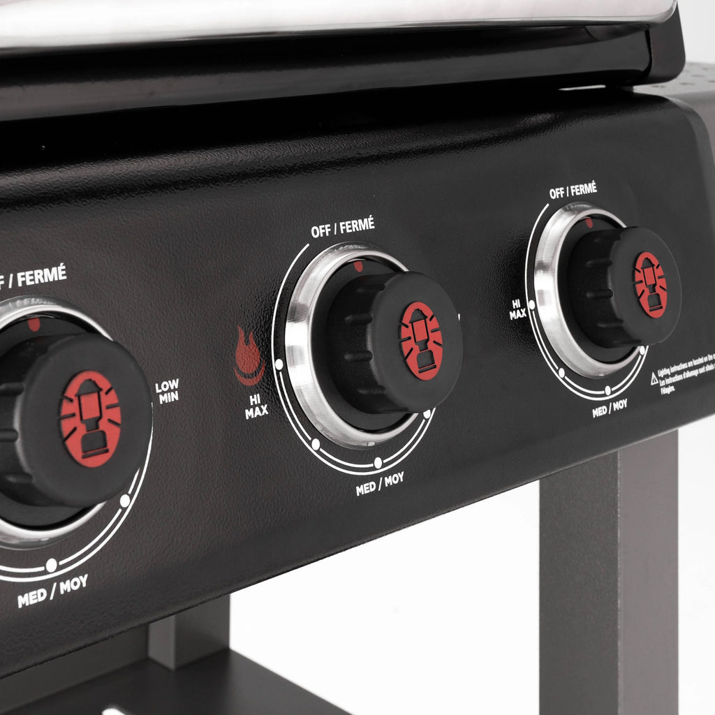 3-Burner Propane Gas BBQ Grill with Side & Storage Shelves 36,000 BTU, Black A893
