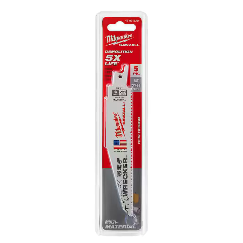 6 in. 7/11 TPI Reciprocating Saw Blades (5-Pack) P736