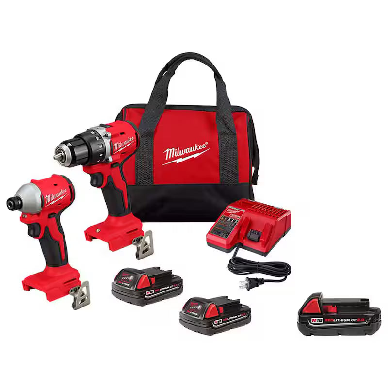18V Lithium-Ion Brushless Cordless Compact Drill/Impact Combo Kit 2-Tool D2055