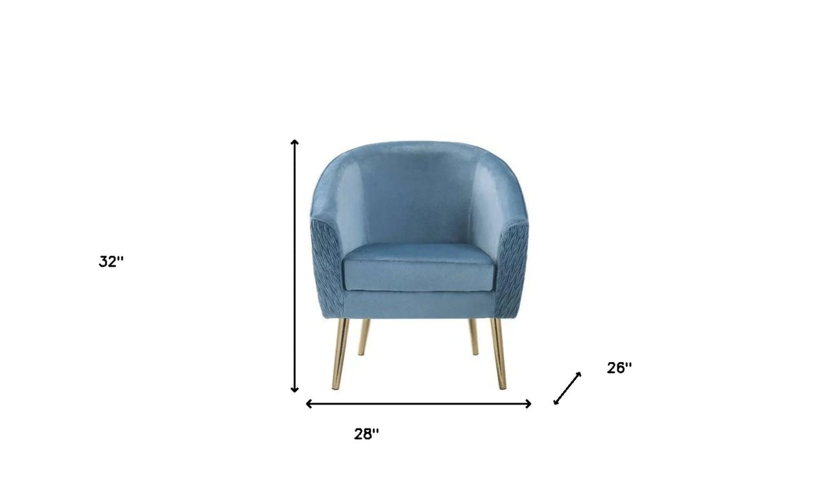 Blue Velvet Barrel Chair A149546